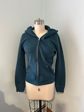 Hoodies. Teal Zip-Up Hooded Sweatshirt size Small